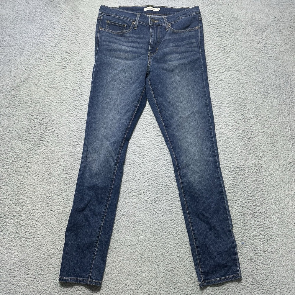Levi's 311 Jeans Shaping Skinny Stretch Mid Rise Medium Blue Women 30 Whiskers